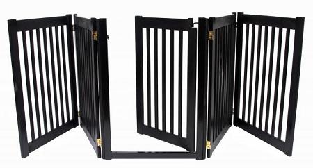 Walk Through 5 Panel Free Standing Pet Gate - Black