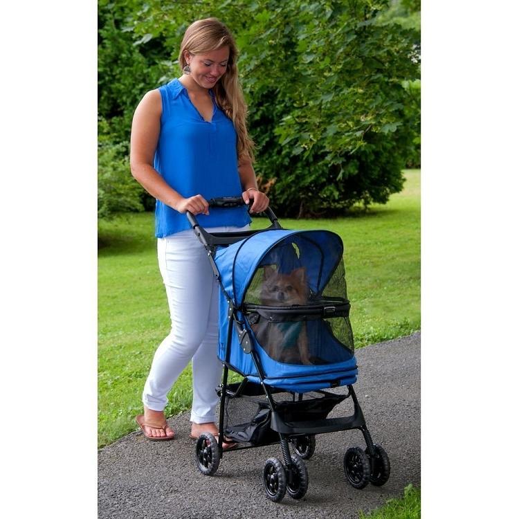 Happy Trails No-zip Pet Stroller - Sapphire