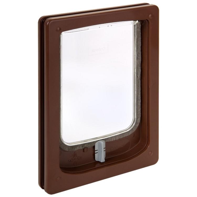 Small Dog Door With Tunnel - Brown