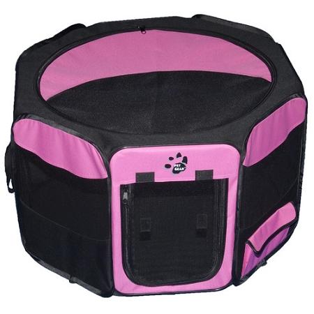 Travel Lite Soft-sided Pet Pen - Medium-pink